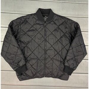 Vintage Rothco Quilted Full Zip Bomber Jacket Mens Large Black Military Flight